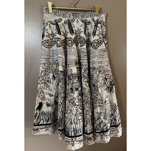 Mix Nouveau Skirt Black Ivory Sequined Kneelength Womens 4